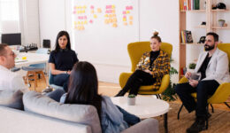Group of business people talking